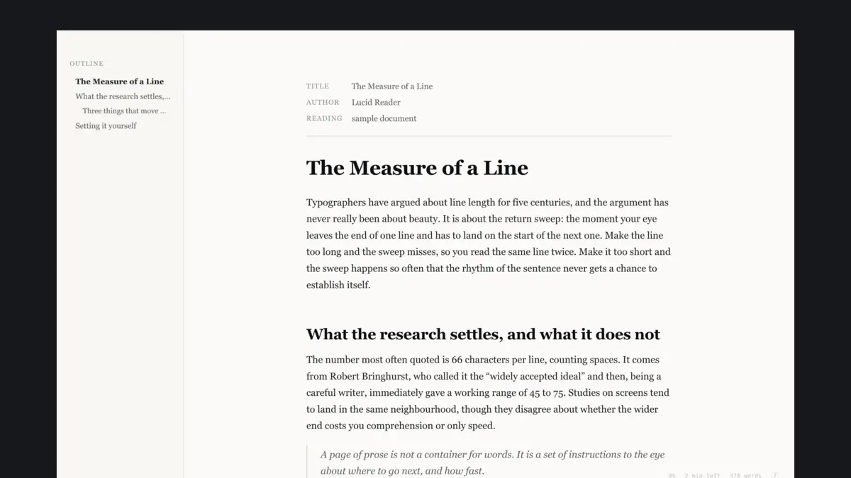 Lucid Reader for VS Code